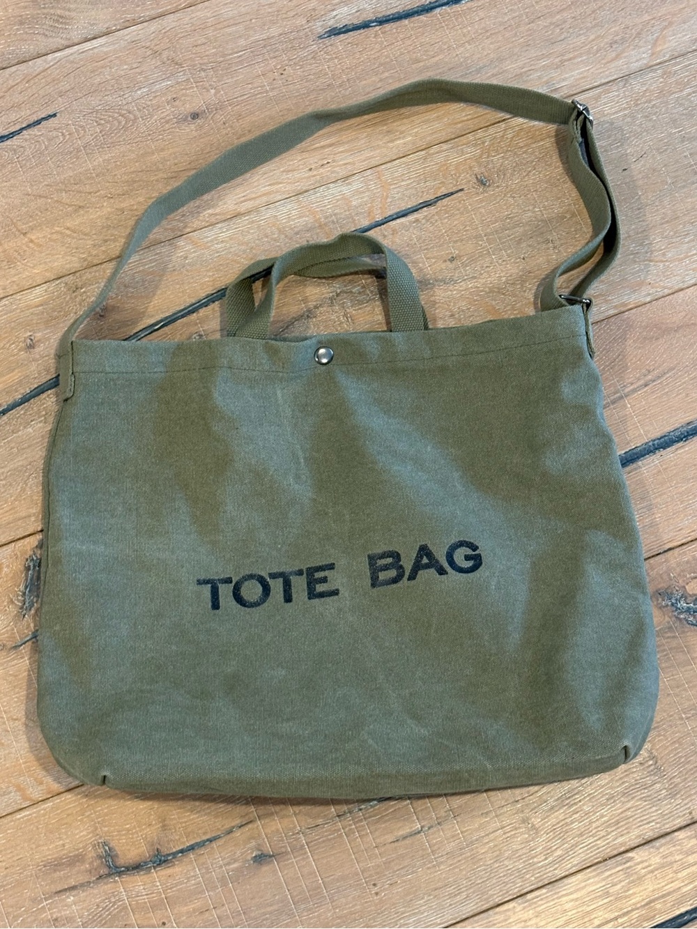 Military Style Canvas Tote Bag with Shoulder Strap